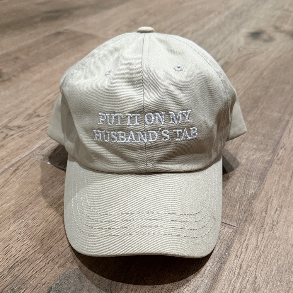 Beige Embroidered Baseball Cap